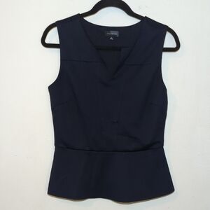The Limited Navy Blue Sleeveless Peplum Blouse with Stretch Women's Size S